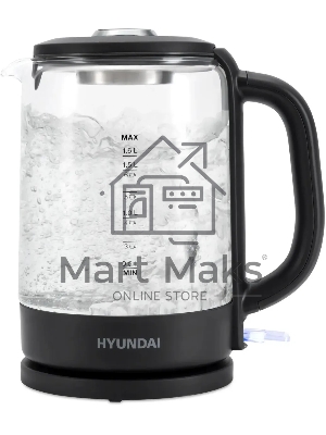 Чайник электрический Hyundai HYK-G3402 1.7л. 2200Вт серый/серебристый (корпус: стекло)