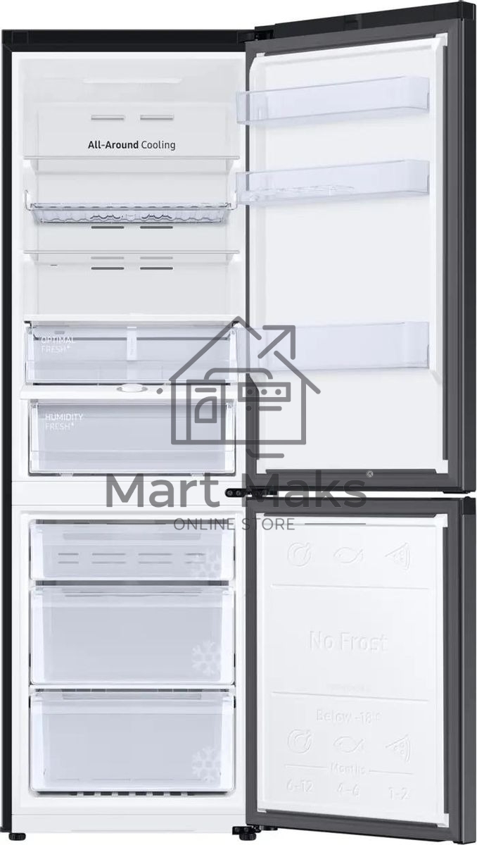 Холодильник Samsung RB34C675EBN/EF черный двухкамерный 230/114л морозилка снизу, No Frost