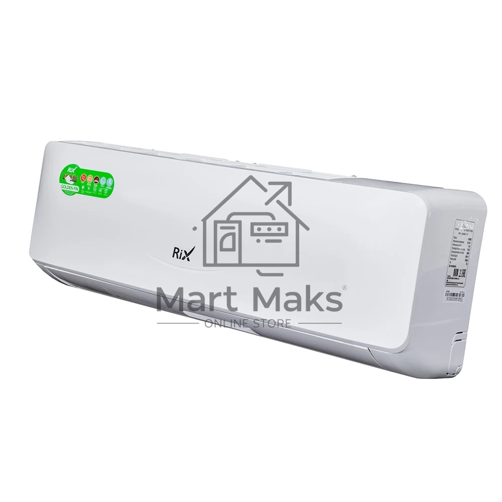 Кондиционер сплит-система настенного типа RIX LITE I/O-W12MB 12000 BTU, 32 м², 28 дБ, охлаждение, обогрев, осушение, белый