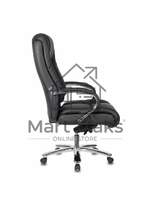 Кресло руководителя Бюрократ T-9925SL/BLACK черный, кожа, крестовина хром