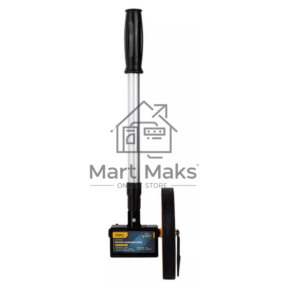 Измерительное колесо с механическим счетчиком Deli DL330060 150мм Точность:± 0,5%, значение деления:0,1 мм, Двухступенчатая алюминиевая масштабируемая рукоятка