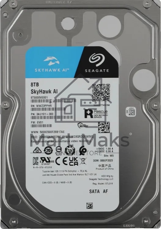 Жесткий диск HDD Seagate SkyHawk AI 8Tb 7200rpm SATA 256Mb 3.5