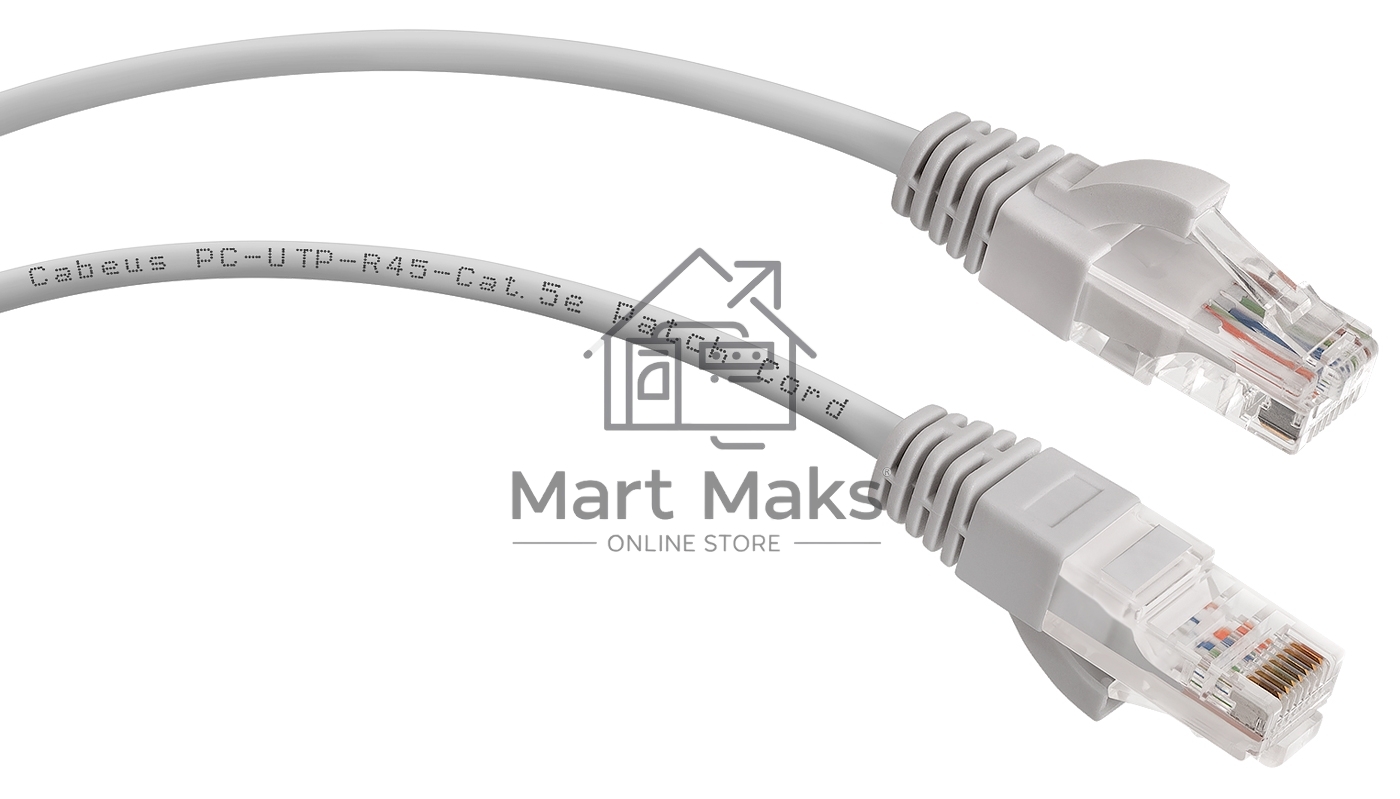 Патч-корд U/UTP 5e кат. 1,5м. Cabeus PC-UTP-RJ45-Cat.5e-1.5m неэкранированный, серый