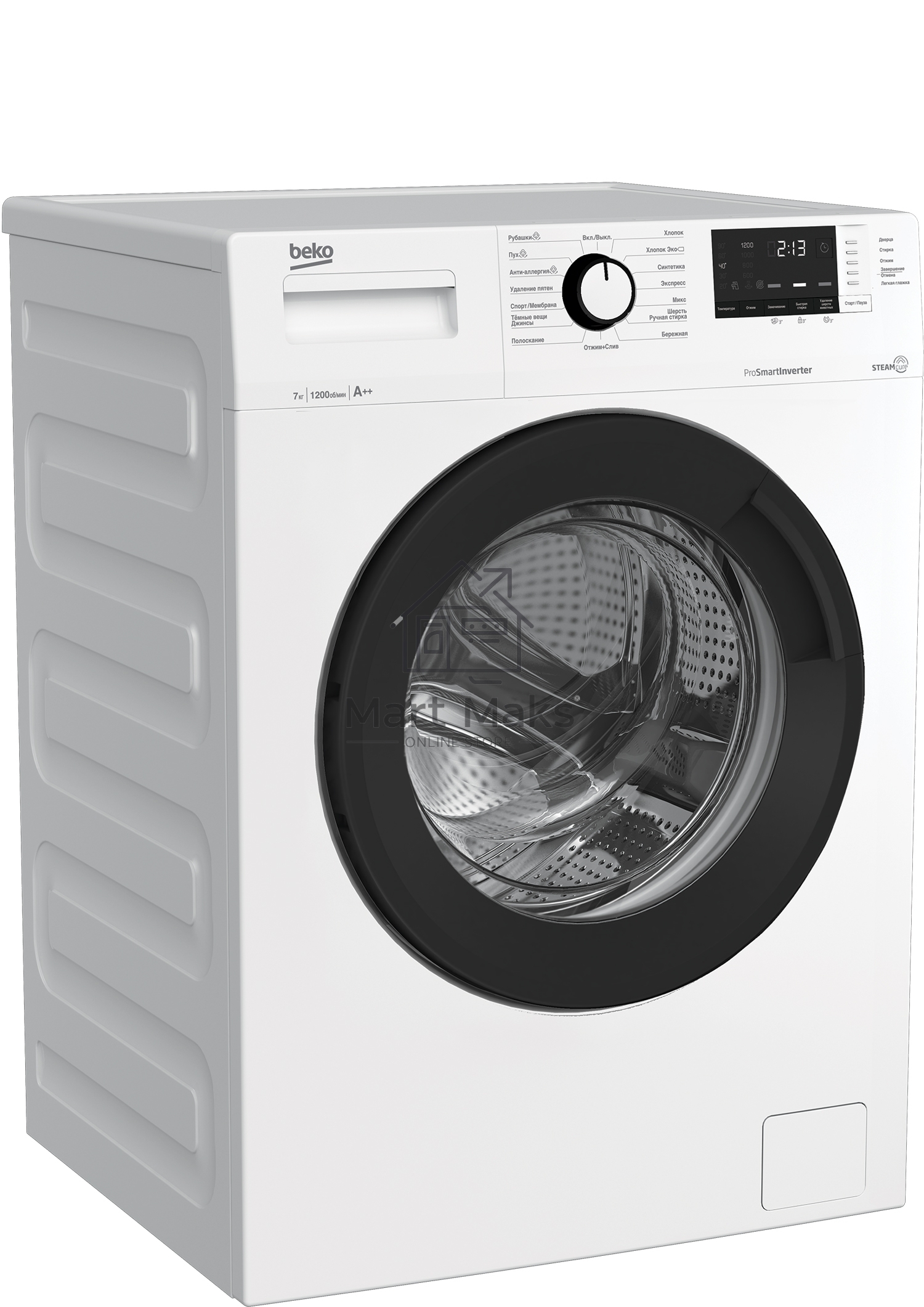 Стиральная машина Beko WSRE7612XAWI белый загрузка фронтальная 7 кг, 1200 об/мин., класс: А