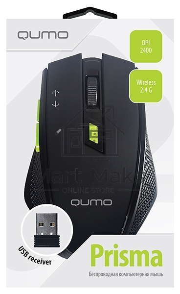Мышь беспроводная Qumo Office Prisma Black M85 черный, 2400 dpi, радиоканал, USB, кнопки - 7