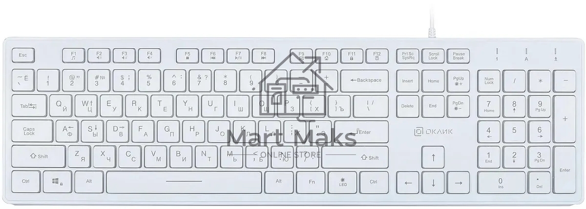 Клавиатура Oklick 550ML 1061618 проводная, USB, белый