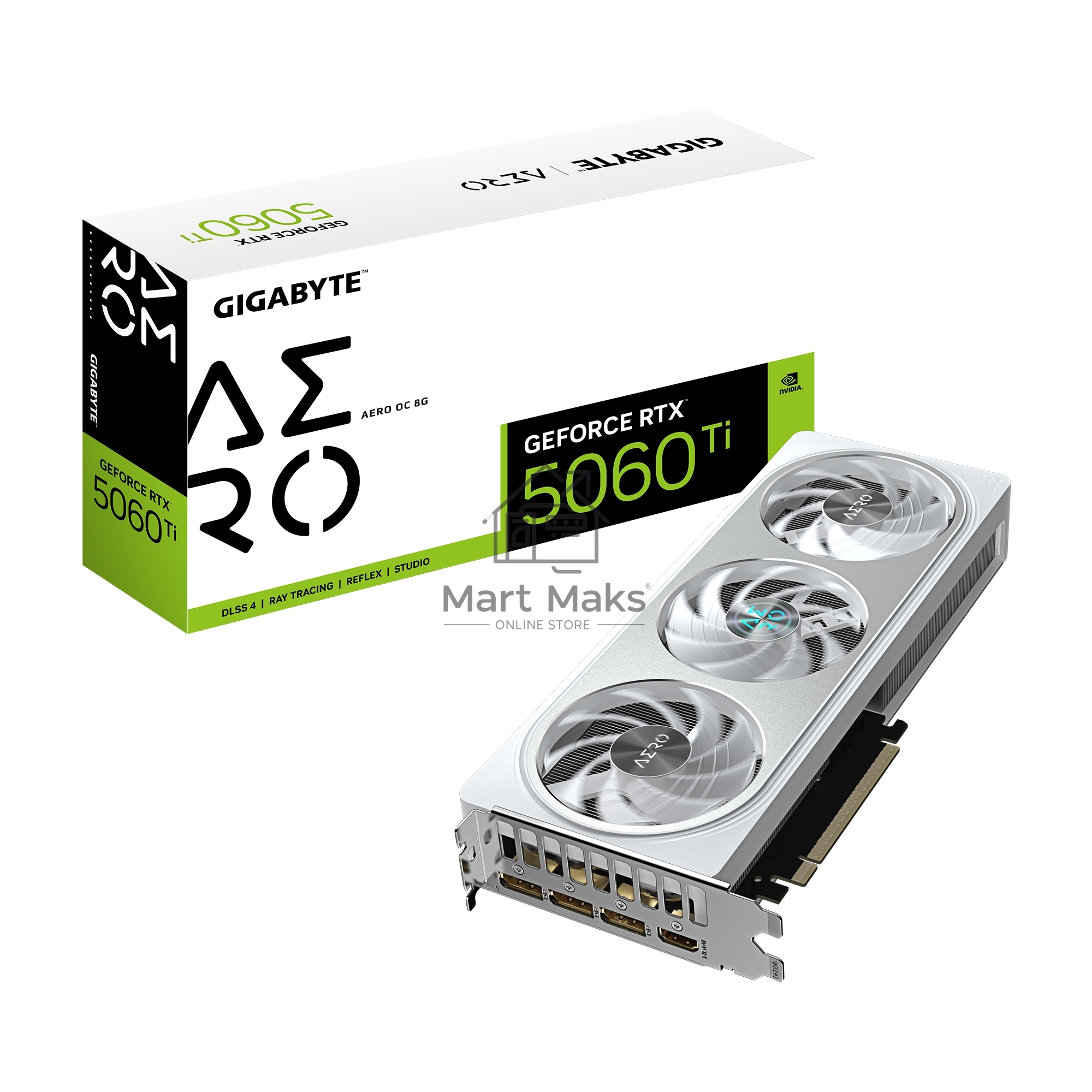 Видеокарта Gigabyte PCI-E 5.0 GV-N506TAERO OC-8GD 1.0 NVIDIA GeForce RTX 5060TI 8Gb 128bit GDDR7 2647/28000 Без Видеовыходов HDMIx1 DPx3 HDCP Ret