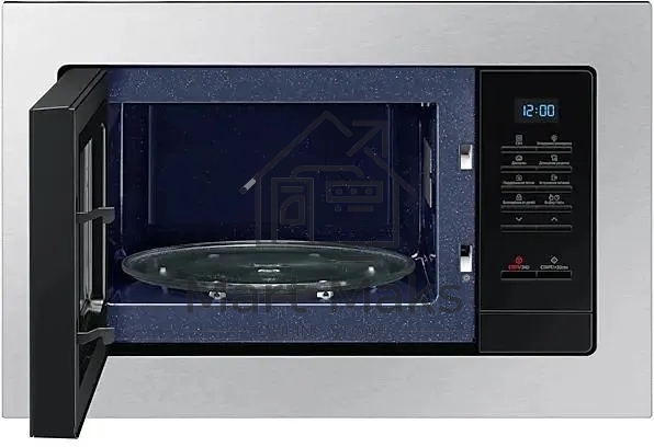 Микроволновая печь встраиваемая Samsung MS23A7013AT/BW серебристый/черный, 23 л, 1150 Вт, переключатели - кнопки