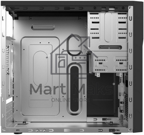 Корпус Foxline FL-628-FZ450R-U32-S черный, с блоком питания 450Вт mATX case, w/PSU 450W 12cm, w/2xUSB2.0, w/2xUSB3.0 w/pwr cord, w/o FAN, E-lock support