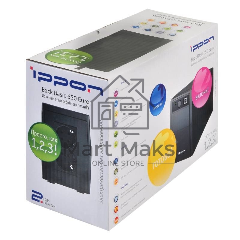 Источник бесперебойного питания Ippon Back Basic 650 Euro 383323