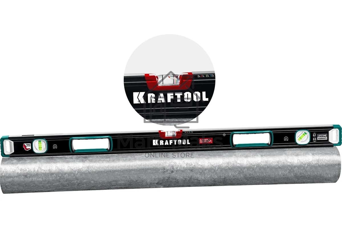 Уровень Kraftool A-RATE CONTROL 1000 мм, магнитный сверхпрочный уровень с зеркальным глазком