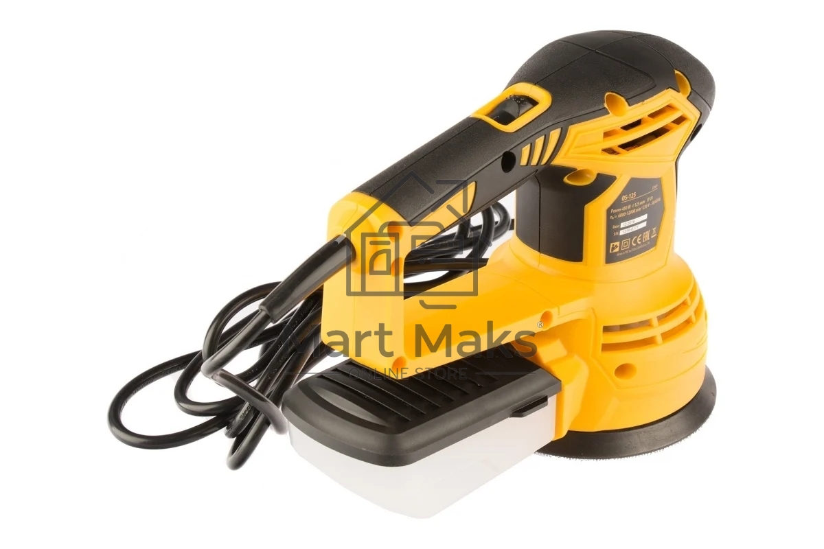 Машина шлифовальная орбитальная OS-125, 450 Вт, 6000-12000 об/мин Denzel