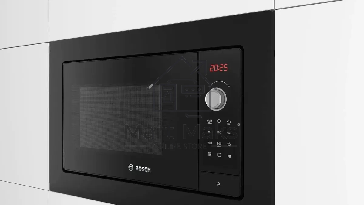 Микроволновая печь встраиваемая Bosch BEL653MB3 черный, 25 л, 800 Вт, переключатели - поворотный механизм/сенсор