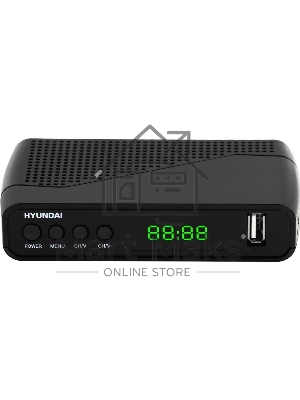 Приставка для цифрового ТВ Hyundai H-DVB500 черный, DVB-T2, DVB-T, DVB-C, HDMI, USB 2.0 х2