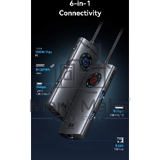 USB-концентратор Vention TQZHB, USB Type-C, USB/HDMI/RJ-45/USB Type-C, USB Type-C