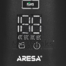 Электрочайник Aresa AR-3482 черный, 1.6 л, 1700 Вт, скрытый нагревательный элемент, поддержание температуры