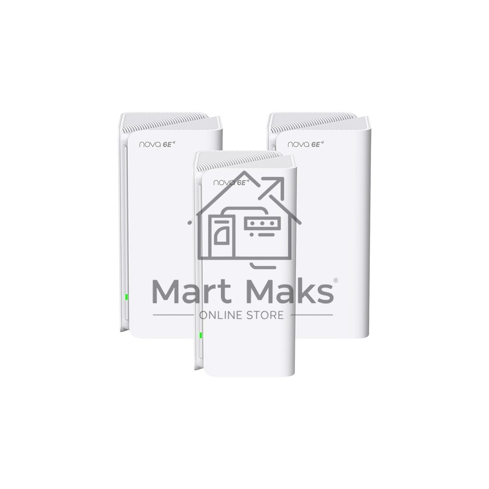 Трехдиапазонная гигабитная Wi-Fi Mesh система Tenda MX21 Pro (3-pack) AXE5700, 2,4/5/6 ГГц, до 5665 Мбит/с, 3x1Гбит/с