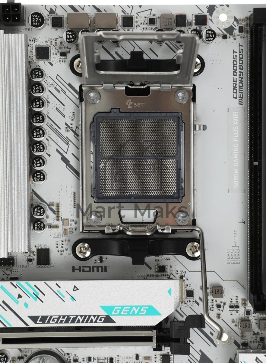 Материнская плата MSI B850M GAMING PLUS WIFI, AM5, AMD B850, 4xDDR5, 4xSATA, 2xM.2, 1xPCIe 5.0 x16, 1xPCIe 4.0 x4, 1xPCIe 3.0 x1, 1xDP, 1xHDMI, 1x5Gb LAN, Wi-Fi 7, Bluetooth 5.4, 3xUSB-C 10Gbps, 3xUSB-A 10Gbps, 3xUSB-A 5Gbps, 3x3.5 мм, 7.1, mATX