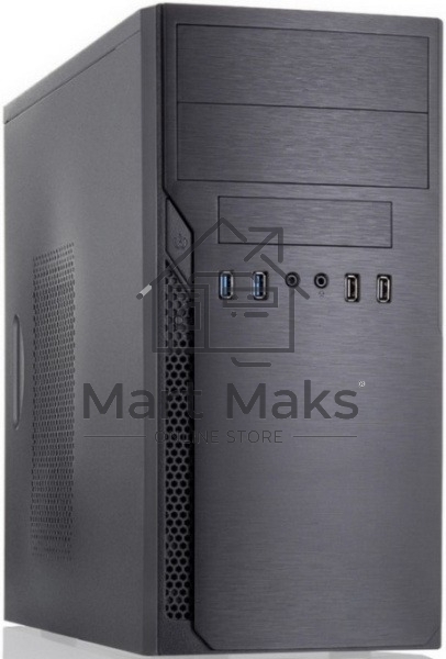 Корпус Foxline FL-628-FZ450R-U32-S черный, с блоком питания 450Вт mATX case, w/PSU 450W 12cm, w/2xUSB2.0, w/2xUSB3.0 w/pwr cord, w/o FAN, E-lock support