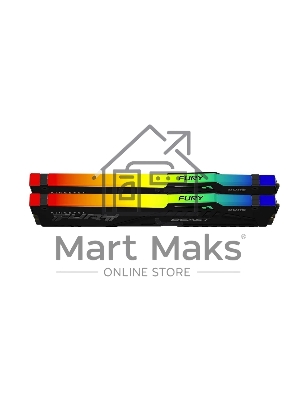 Оперативная память Kingston Fury Beast, DDR5, 64GB (2x32GB), 5600MHz, CL40, DIMM, с радиатором, RGB, черный