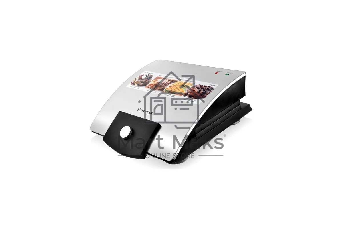 Вафельница BRAYER, 750 Вт, белг.вафли, панель 11*13 см, защита от перегр, индик. готовности