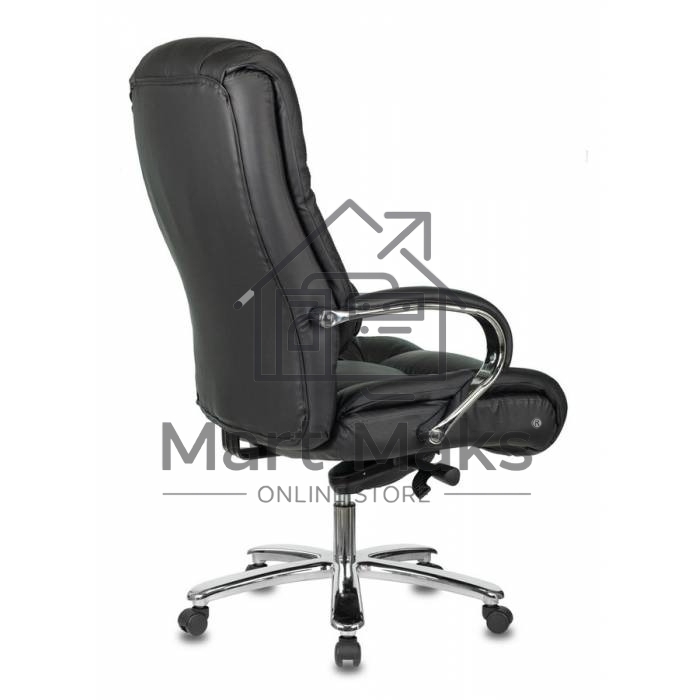 Кресло руководителя Бюрократ T-9925SL/BLACK черный, кожа, крестовина хром