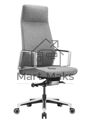 Кресло руководителя Бюрократ _JONS/CASHGREY серый, крестовина алюминий