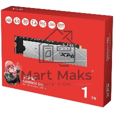 Накопитель SSD ADATA XPG GAMMIX S60, 1Tb, PCIe 4.0 x4, M.2 2280, NVMe, R/W 5000/3200, с радиатором