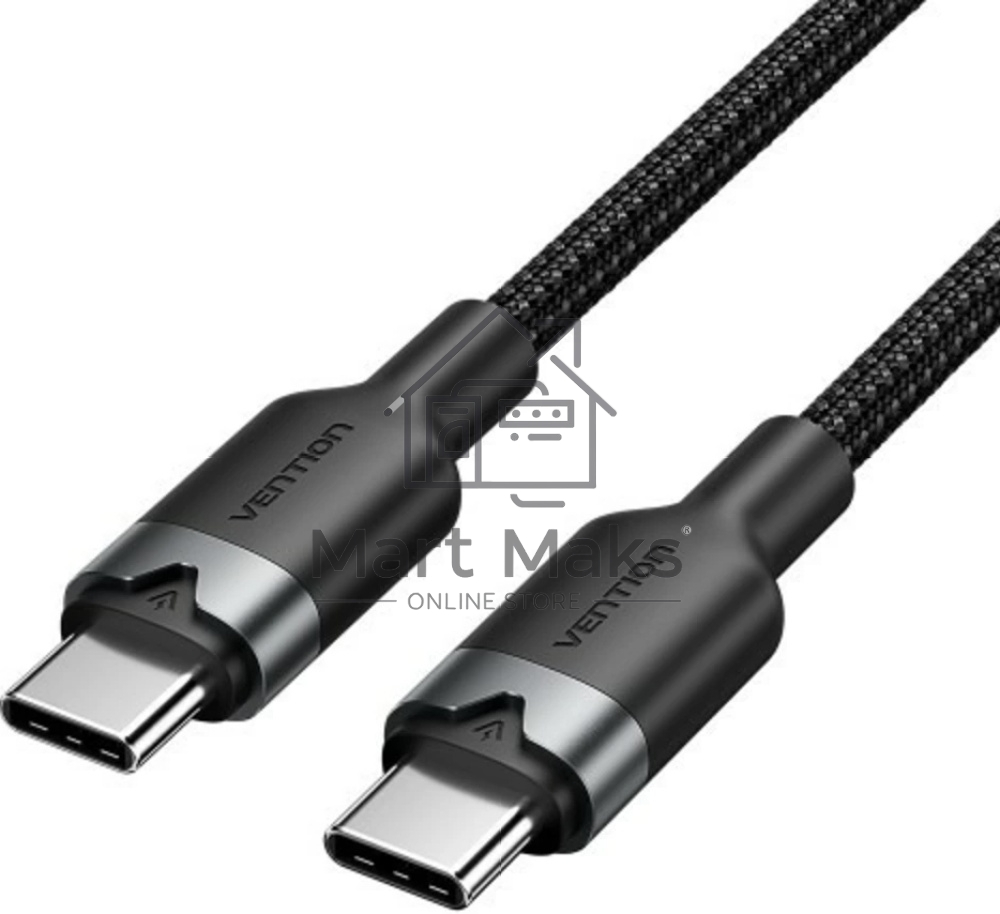 Кабель Vention USB 2.0 CM/CM - 2м. черный 3А PD60W