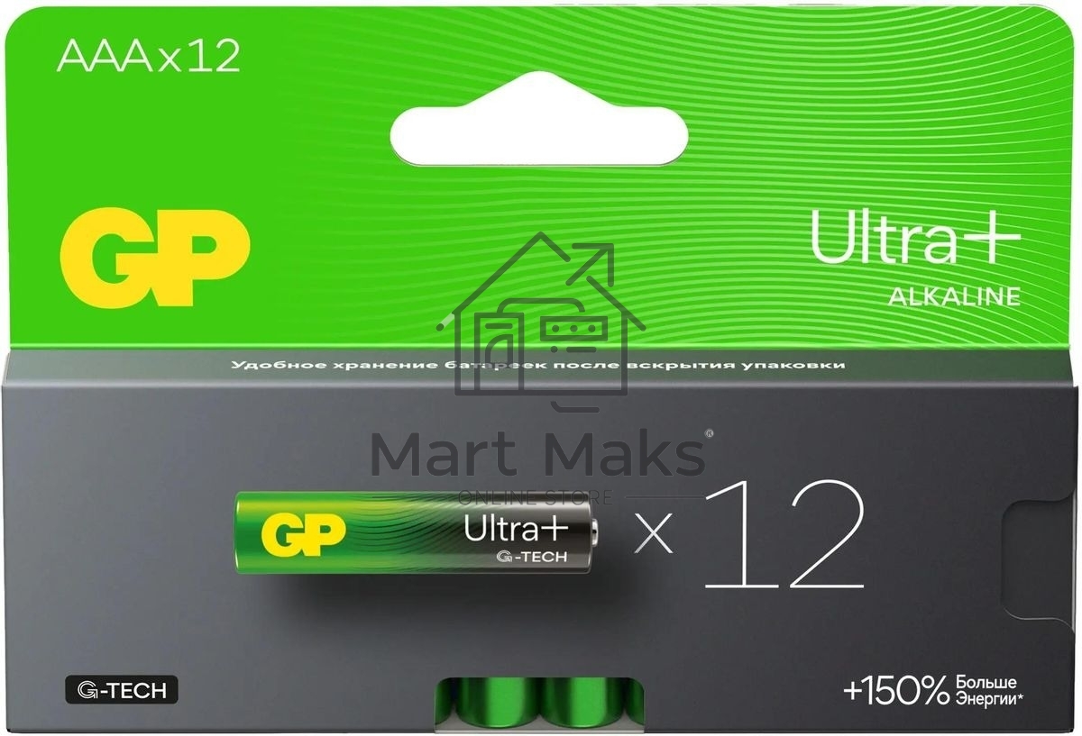Батарея GP Ultra Plus Alkaline 24AUPA21-2CRB12 AAA (12шт) блистер