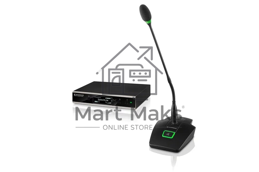 Беспроводная система SL DW Sennheiser SL TS 153 GN-L SET DW-3 EU 506616R с настольным передатчиком SL Tablestand 153-S DW и микрофоном gooseneck MEG 14-40-L B со световым кольцом (3 места)