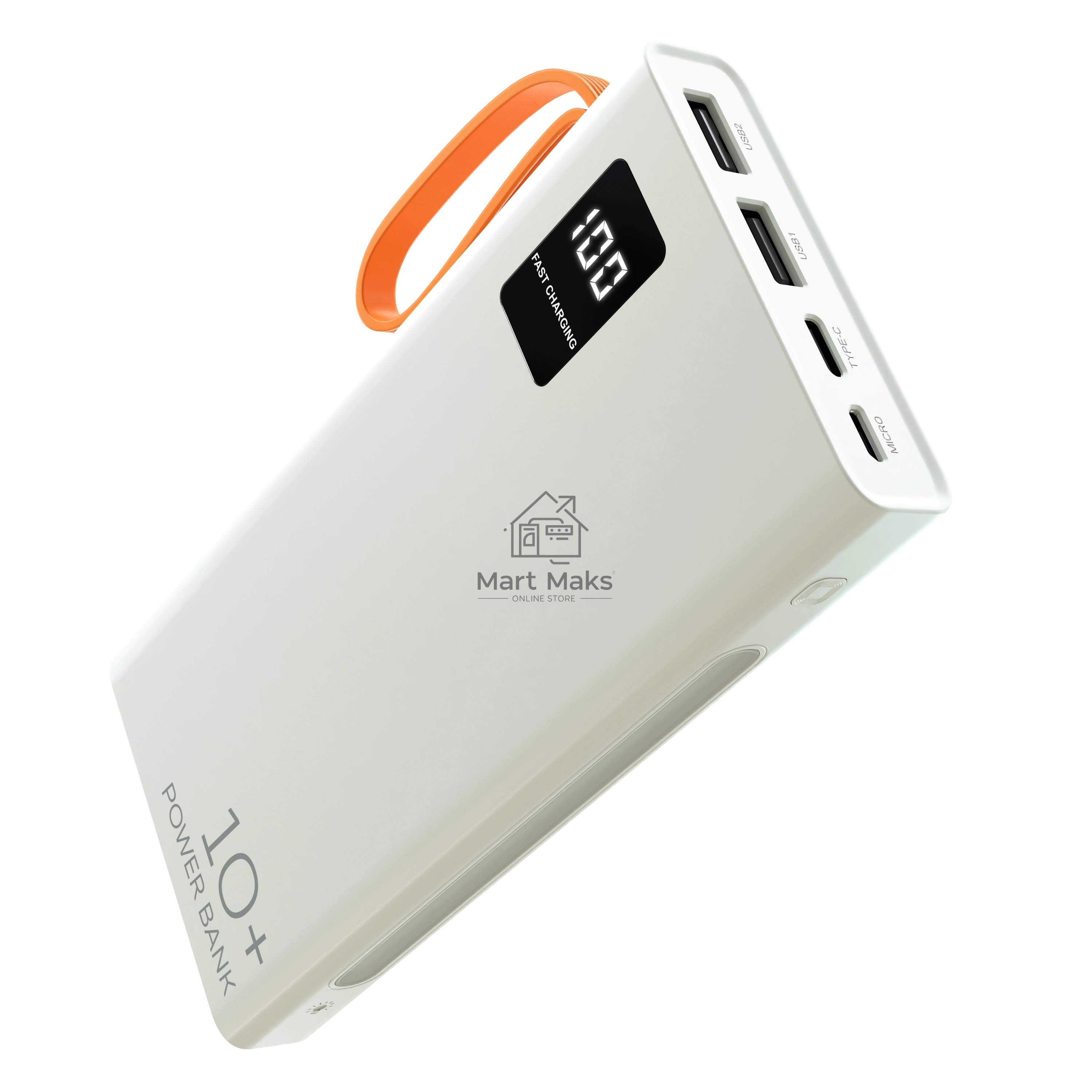 Мобильный аккумулятор More choice (4620202550545) PB22-10 с кабелем 2USB 2.1A - 10000mAh белый