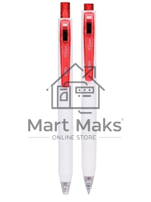 Ручка гелевая автоматическая Deli EG22-RD белый/красный, d=0.5мм, красные чернила