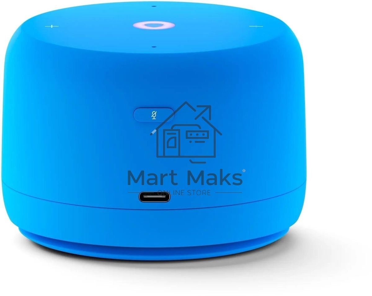 Умная колонка Яндекс Станция Лайт 2 LED, 6Вт, с экраном, 1 динамик, часы, Алиса, BT5.0, Wi-Fi, синий