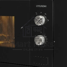 Встраиваемая микроволновая печь Hyundai HBW 2030S BG черный, 20 л, 800 Вт, переключатели - поворотный механизм