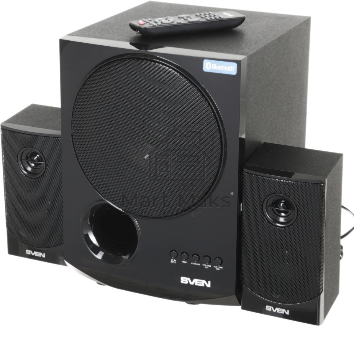 Акустическая система 2.1 SVEN MS-2080/70 Watt/~220V 50Hz/FM-тюнер, USB/SD, дисплей/BLUETOOTH/ПДУ/Black