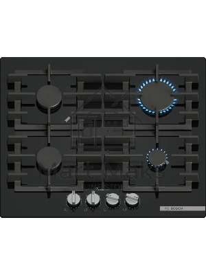 Газовая варочная панель Bosch PPP6A6I40 60 см, закаленное стекло, независимая, черная