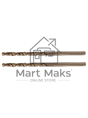 Сверло по металлу Denzel 2,5 мм, HSS Co-8%, 2 шт.