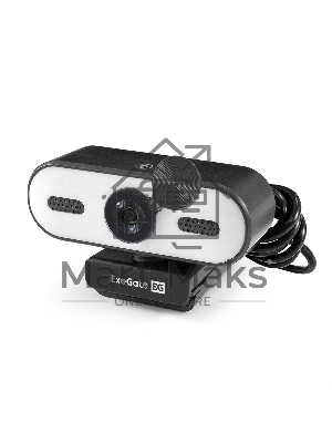 Веб-камера ExeGate eStudio EW-722 2560x1440, 30 кадр/с, USB Type-A, микрофон (2 шт, шумоподавление), автоматическая фокусировка, автоосвещение, шторка приватности, универсальное крепление