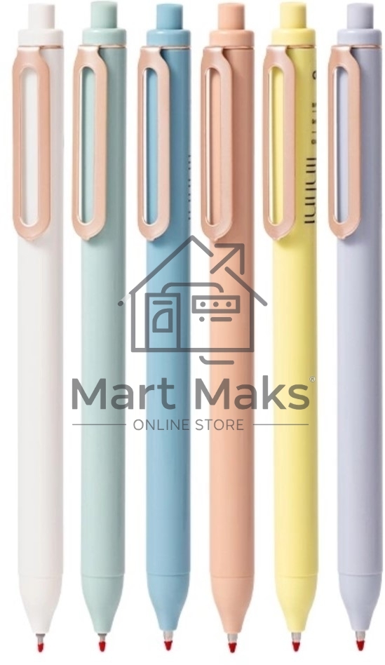 Ручка гелевая автоматическая Deli EG338-BK ассорти, d=0.5мм, черные чернила