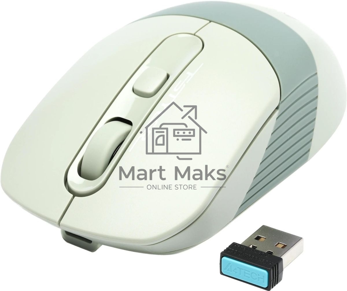 Мышь беспроводная A4Tech Fstyler FB10C зеленый, 2000 dpi, радиоканал, Bluetooth, USB, кнопки - 4