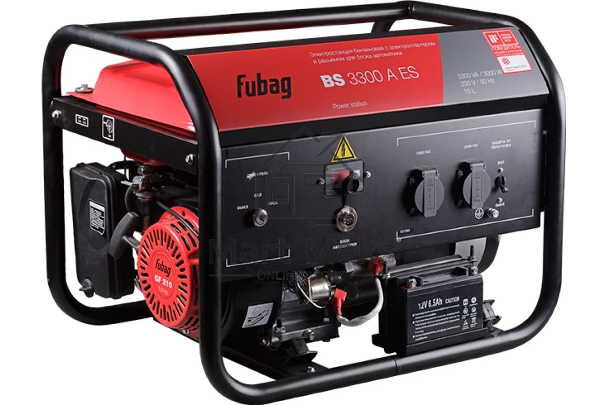 Электрогенератор бензиновый FUBAG BS 3300 A ES, 3.3 кВт, 74 дБ, 50.4 кг