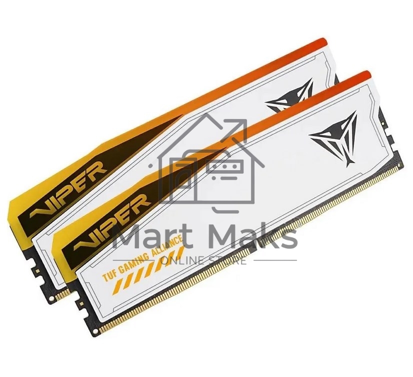 Оперативная память Patriot Viper Elite 5 TUF Gaming, DDR5, 32GB (2x16 GB), 6000 MHz, CL36, DIMM, радиатор, RGB, белый