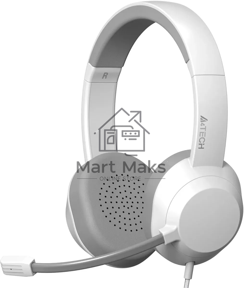 Наушники с микрофоном A4Tech Fstyler FH150U белый/серый 2м накладные USB оголовье (FH150U WHITE)