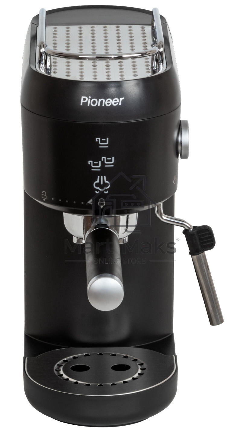 Кофеварка рожковая Pioneer CM109P black черный, исп. кофе - молотый, 1 л, 1400 Вт, 20 Бар.
