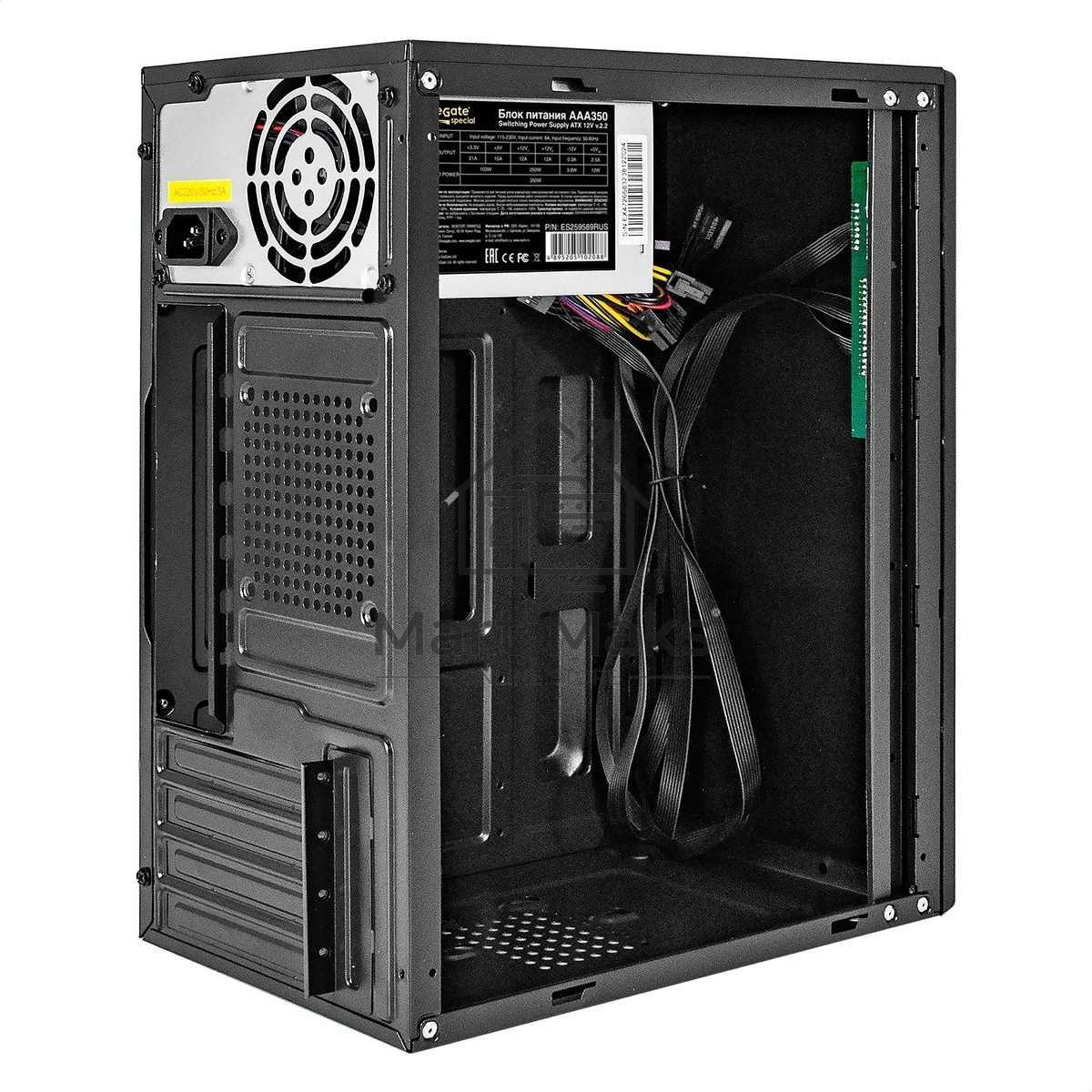 Компьютерный корпус Minitower ExeGate BAA-408U-AAA450 (mATX, БП AAA450 с вент. 8см, 2*USB+1*USB3.0, HD Audio, черный)