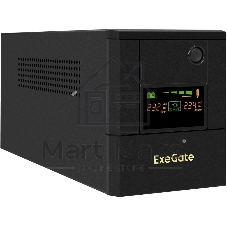 Источник бесперебойного питания ExeGate Smart LB-2200.LCD.AVR.4SH / 2200 ВА / 1300 Вт / 4 x CEE 7 (евророзетка)