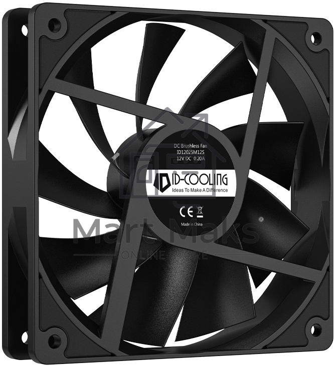 Вентилятор для корпуса ID-Cooling XF-120-K черный, 120 мм, 1800 об/мин, 35.2 дБ, 4 pin