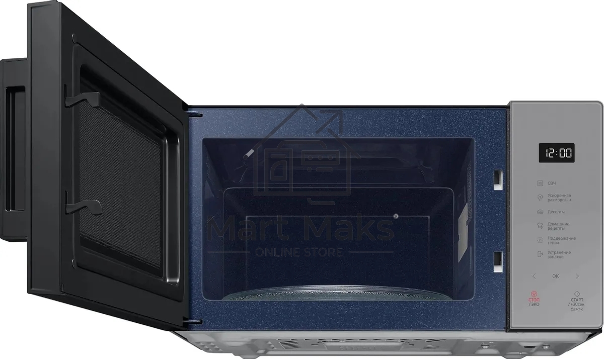 Микроволновая печь Samsung MS23T5018AG/BW серый, 23 л, 800 Вт, переключатели - сенсор