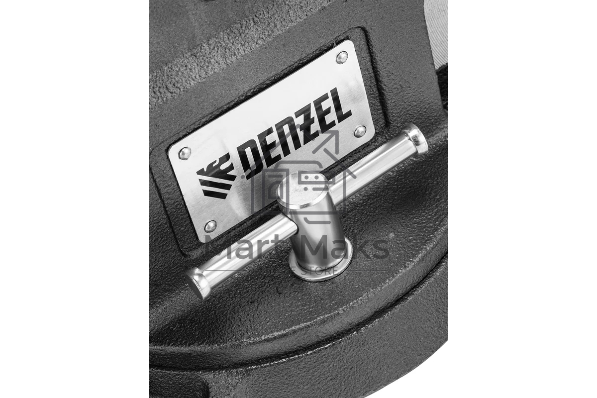 Тиски слесарные Denzel BVH-125, 125 мм, поворотные, стальная направляющая, с наковальней